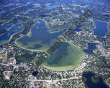 Aerial image of [4697] Cass Lake in Oakland, MI with Canvas Wrap frame