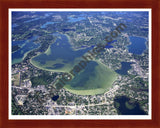 Aerial image of [4697] Cass Lake in Oakland, MI with Cherry Wood frame