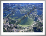 Aerial image of [4697] Cass Lake in Oakland, MI with Silver Metal frame