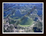 Aerial image of [4697] Cass Lake in Oakland, MI with Black Wood frame