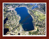 Aerial image of [4702] Elizabeth Lake in Oakland, MI with Cherry Wood frame