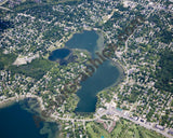 Aerial image of [4703] Crescent Lake in Oakland, MI with Canvas Wrap frame