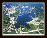 Aerial image of [4704] Pontiac Lake in Oakland, MI with Black Wood frame