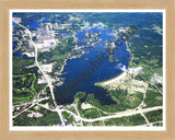 Aerial image of [4704] Pontiac Lake in Oakland, MI with Natural Wood frame