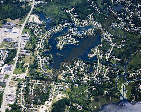 Aerial image of [4705] Tull Lake in Oakland, MI with No frame