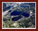 Aerial image of [4706] Oxbow Lake in Oakland, MI with Cherry Wood frame