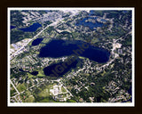 Aerial image of [4706] Oxbow Lake in Oakland, MI with Black Wood frame