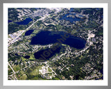 Aerial image of [4706] Oxbow Lake in Oakland, MI with Silver Metal frame