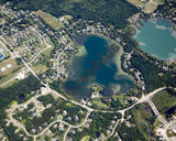 Aerial image of [4707] Bogie Lake in Oakland, MI with Canvas Wrap frame