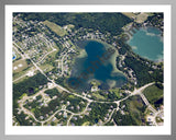 Aerial image of [4707] Bogie Lake in Oakland, MI with Silver Metal frame