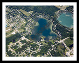 Aerial image of [4707] Bogie Lake in Oakland, MI with Black Metal frame