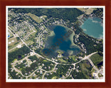 Aerial image of [4707] Bogie Lake in Oakland, MI with Cherry Wood frame