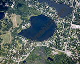 Aerial image of [4709] Round Lake in Oakland, MI with Canvas Wrap frame