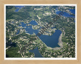 Aerial image of [4711] Cedar Island Lake in Oakland, MI with Natural Wood frame