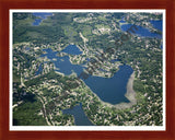 Aerial image of [4711] Cedar Island Lake in Oakland, MI with Cherry Wood frame