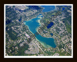 Aerial image of [4713] Green Lake in Oakland, MI with Black Wood frame