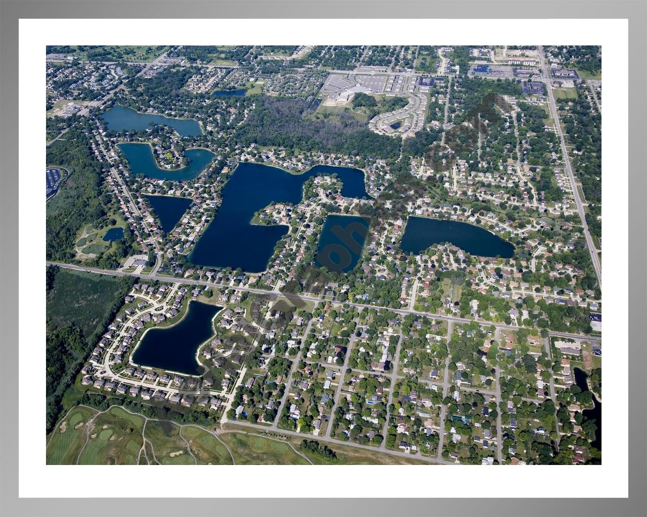 Aerial image of [4715] Emerald Lakes Subdivision in Oakland, MI with Silver Metal frame