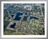 Aerial image of [4715] Emerald Lakes Subdivision in Oakland, MI with Silver Metal frame