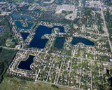 Aerial image of [4715] Emerald Lakes Subdivision in Oakland, MI with Canvas Wrap frame