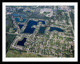 Aerial image of [4715] Emerald Lakes Subdivision in Oakland, MI with Black Metal frame