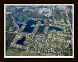 Aerial image of [4715] Emerald Lakes Subdivision in Oakland, MI with Black Wood frame