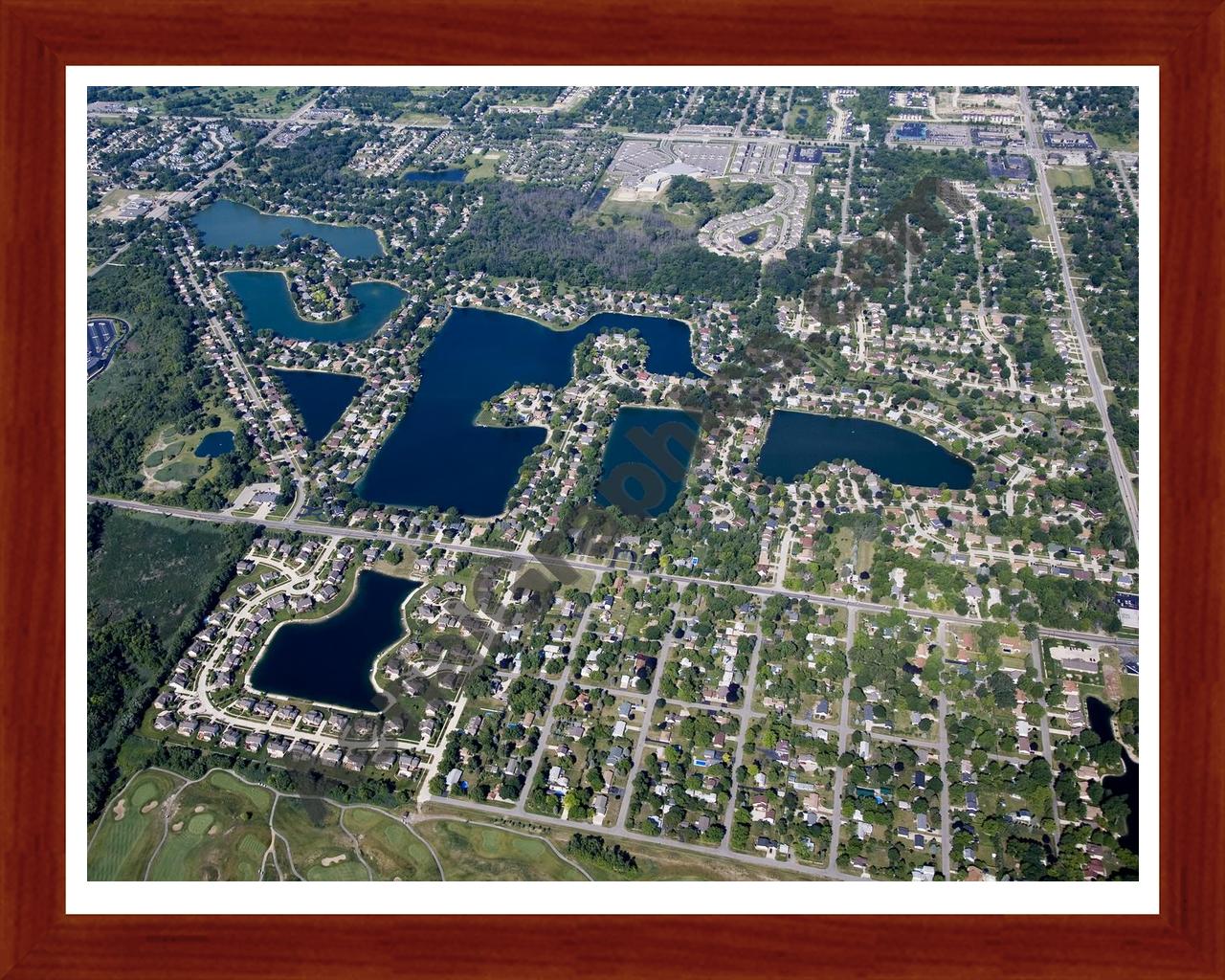 Aerial image of [4715] Emerald Lakes Subdivision in Oakland, MI with Cherry Wood frame