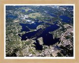 Aerial image of [4716] Lake Orion in Oakland, MI with Natural Wood frame