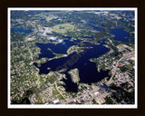 Aerial image of [4716] Lake Orion in Oakland, MI with Black Wood frame