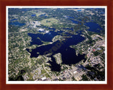 Aerial image of [4716] Lake Orion in Oakland, MI with Cherry Wood frame