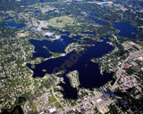 Aerial image of [4716] Lake Orion in Oakland, MI with Canvas Wrap frame