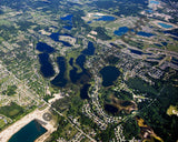 Aerial image of [4717] Mickelson, Squaw, Clear, Long, Tan, and Davis Lakes in Oakland, MI with Canvas Wrap frame