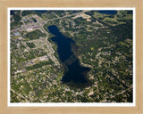 Aerial image of [4718] Long Lake (By Orion) in Oakland, MI with Natural Wood frame