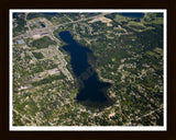 Aerial image of [4718] Long Lake (By Orion) in Oakland, MI with Black Wood frame