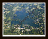 Aerial image of [4719] Lakeville Lake in Oakland, MI with Black Wood frame