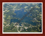 Aerial image of [4719] Lakeville Lake in Oakland, MI with Cherry Wood frame