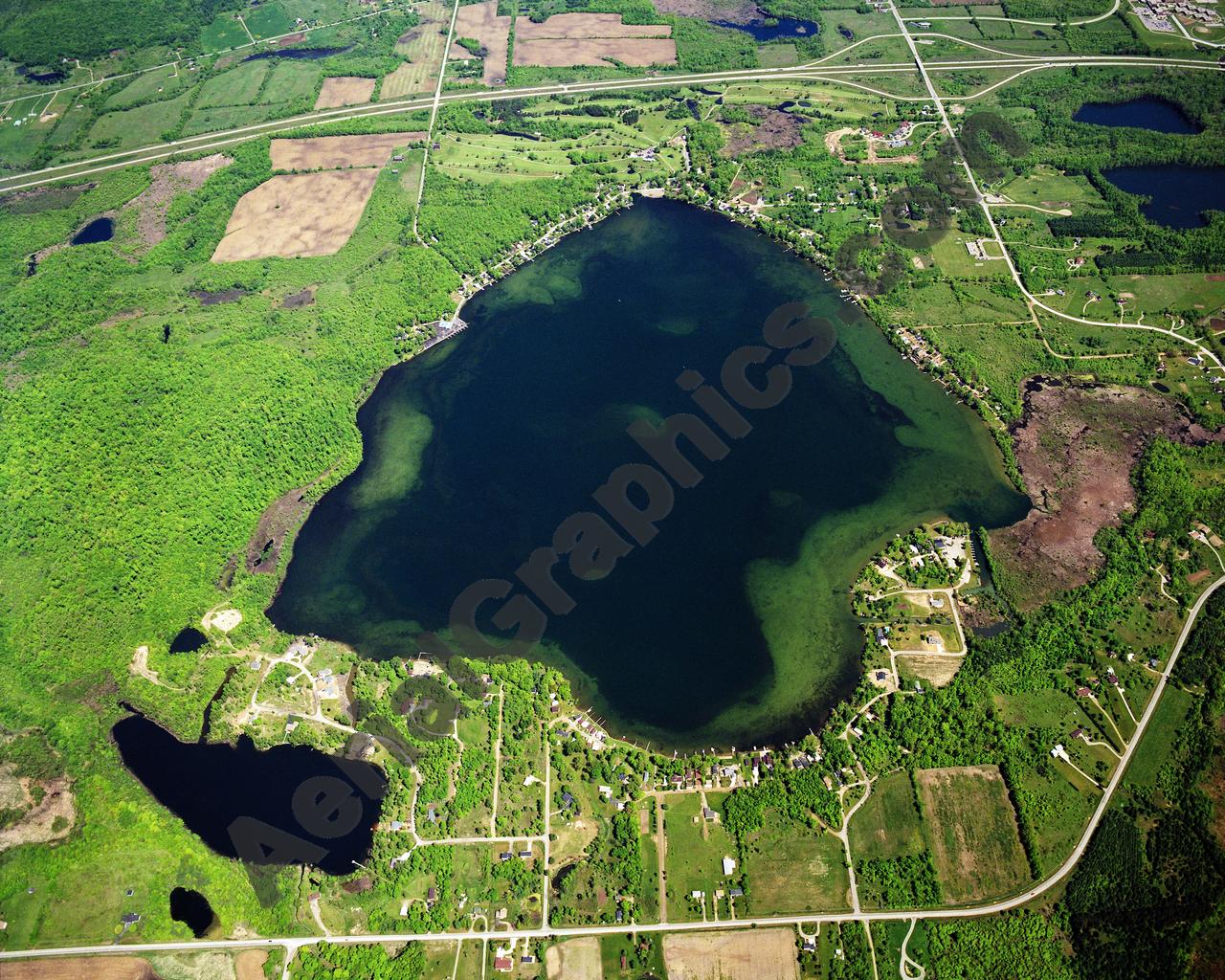 Aerial image of [4720] Nepessing Lake in Lapeer, MI with No frame