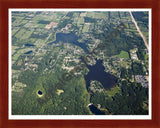 Aerial image of [4721] Lake Metamora & Merritt Lake in Lapeer, MI with Cherry Wood frame