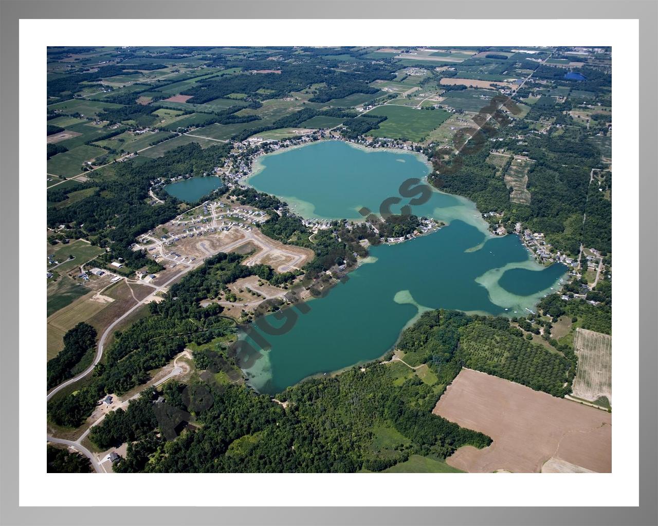 Aerial image of [4723] Green Lake in Allegan, MI with Silver Metal frame