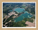 Aerial image of [4723] Green Lake in Allegan, MI with Natural Wood frame