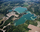 Aerial image of [4723] Green Lake in Allegan, MI with Canvas Wrap frame