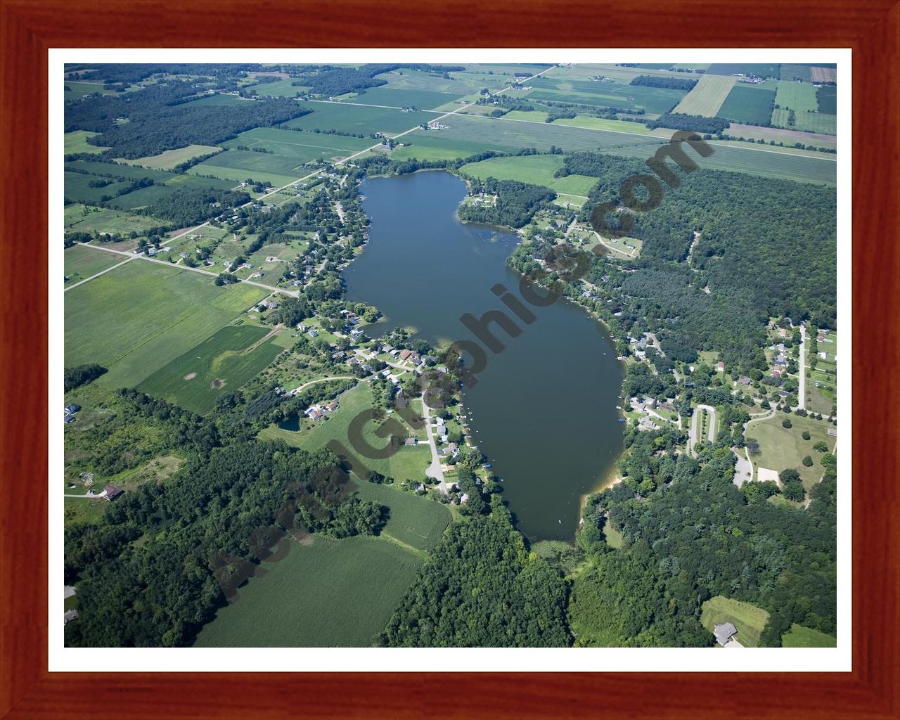 Aerial image of [4743] Crockery Lake in Ottawa, MI with Cherry Wood frame