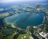 Aerial image of [4744] Fremont Lake in Newaygo, MI with Canvas Wrap frame