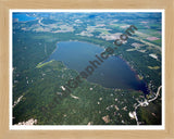 Aerial image of [4745] Bass Lake in Mason, MI with Natural Wood frame