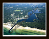 Aerial image of [4746] Pentwater Lake (Looking East) in Oceana, MI with Black Wood frame