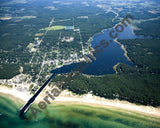 Aerial image of [4746] Pentwater Lake (Looking East) in Oceana, MI with Canvas Wrap frame