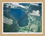 Aerial image of [4748] Crystal Lake in Oceana, MI with Natural Wood frame