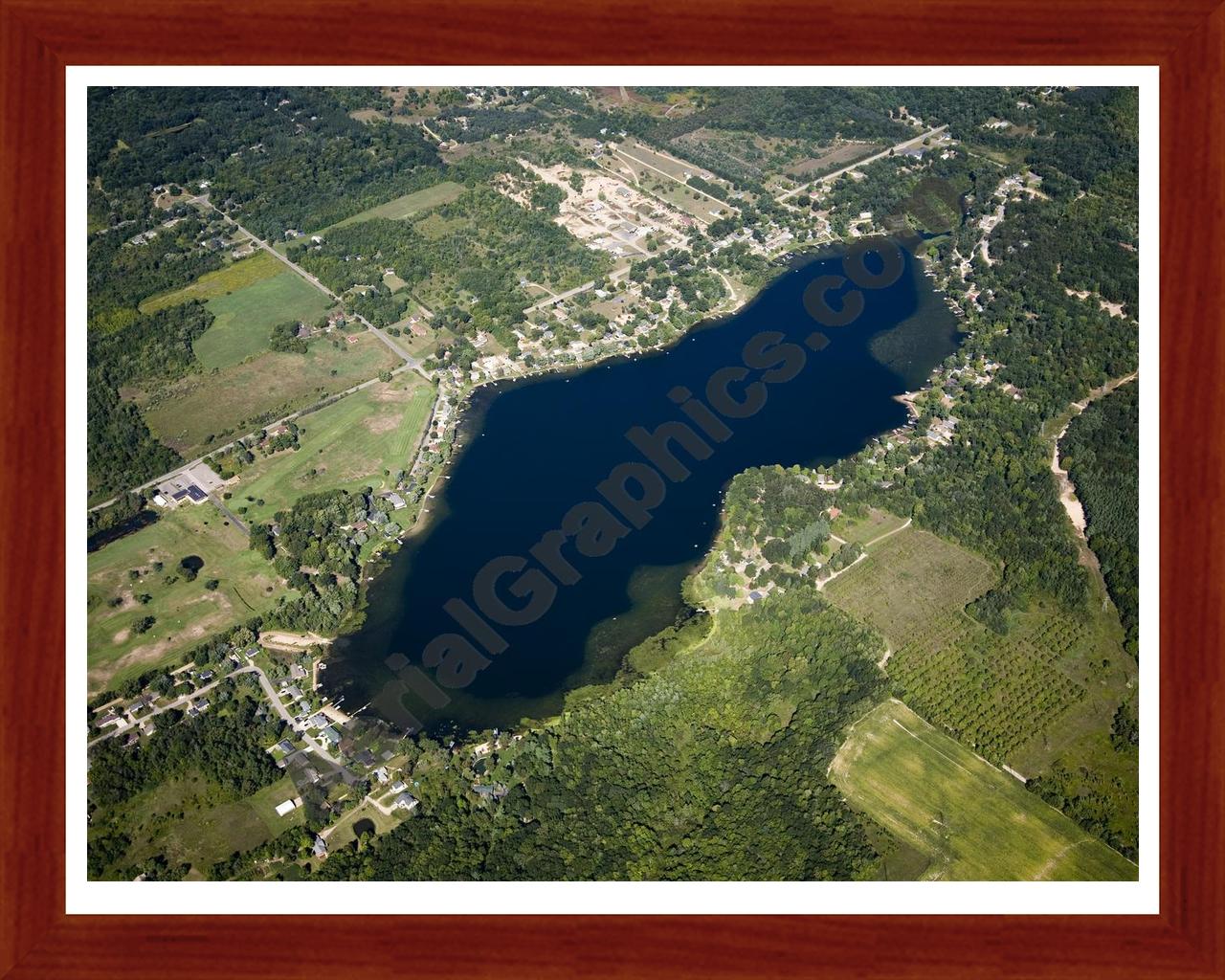 Aerial image of [476] Little Turkey Lake with Cherry Wood frame