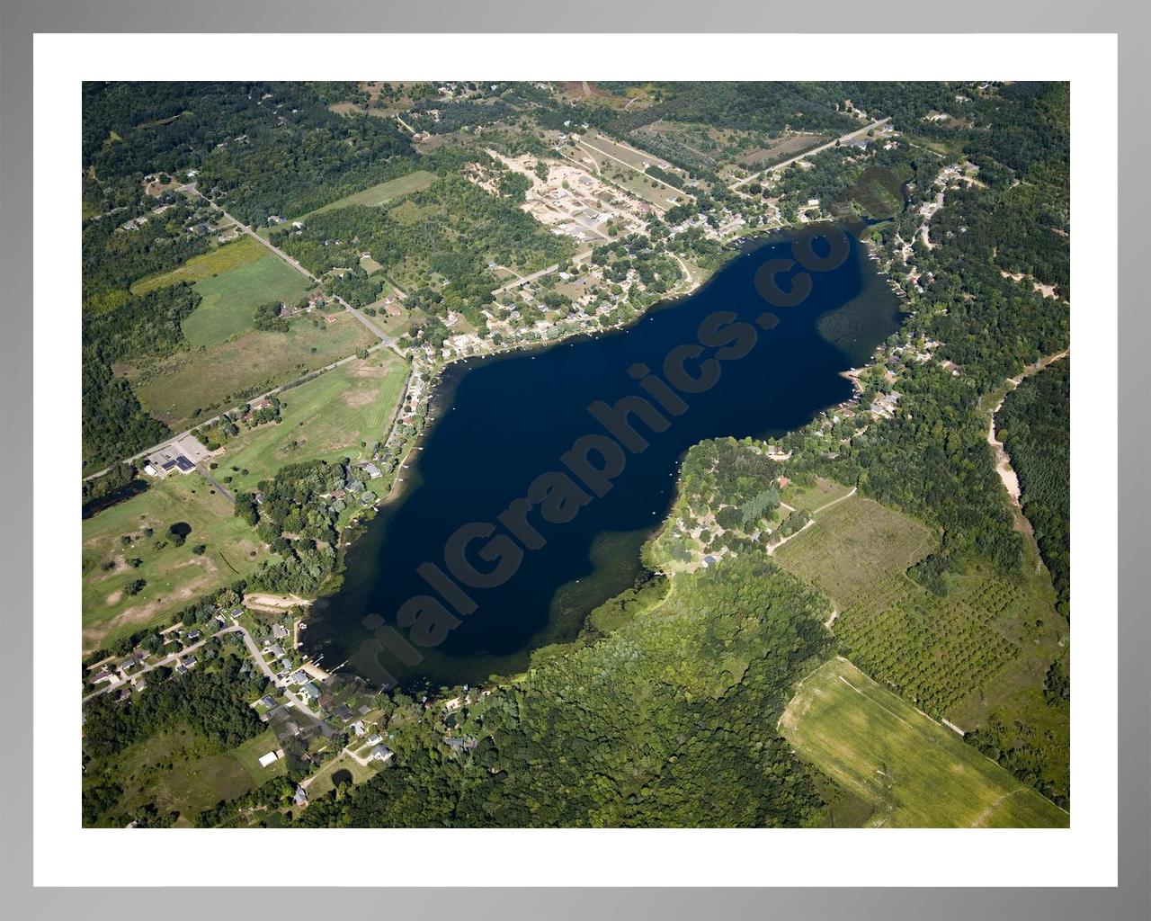 Aerial image of [476] Little Turkey Lake with Silver Metal frame