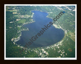 Aerial image of [4770] Hess Lake in Newaygo, MI with Black Wood frame