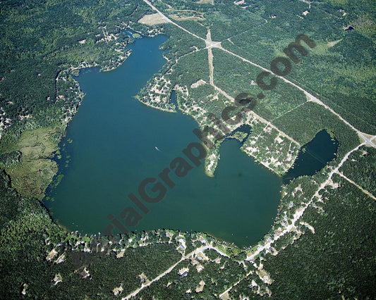 Aerial image of [4771] Brooks Lake in Newaygo, MI with No frame